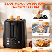 SUPERLEX Toaster 2 Slice Wide Slot 6 Modes Automatic Breakfast Machine 3-Buttons Small Stainless Steel Bread Toaster