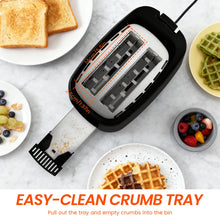 SUPERLEX Toaster 2 Slice Wide Slot 6 Modes Automatic Breakfast Machine 3-Buttons Small Stainless Steel Bread Toaster