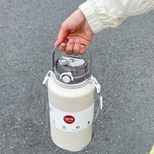 Termo de acero inoxidable de gran capacidad de 2000 ml, botella de vacío portátil, vaso aislado con cuerda, taza térmica para el hogar y exteriores