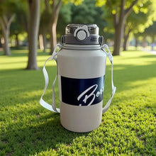 Termo de acero inoxidable de gran capacidad de 2000 ml, botella de vacío portátil, vaso aislado con cuerda, taza térmica para el hogar y exteriores