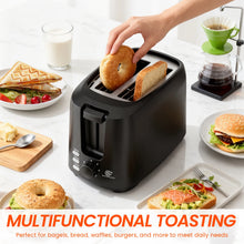 SUPERLEX Toaster 2 Slice Wide Slot 6 Modes Automatic Breakfast Machine 3-Buttons Small Stainless Steel Bread Toaster