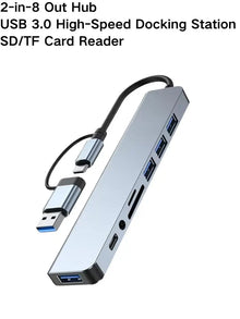 USB C Hub Multiport Adapter for Xiaomi Phone and Tablet, Data and Charging - image 6