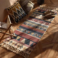 Vintage Bohemian Plaid Woven Rug for Living Room, Bedroom and Beach