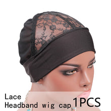 Gorro para peluca con diadema y banda de sujeción, gorros negros para confección de pelucas, gorro tipo domo de licela con banda ajustable.