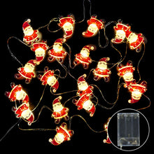2 Meters Christmas LED Light Decorations Santa Claus Elk Christmas Tree Snowflakes Snowman Ornament Garland Glowing In the Dark