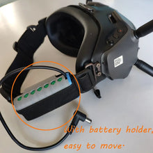 Correa ajustable para la cabeza para gafas DJI FPV, diadema antideslizante con soporte para batería, ajustable, patrón personalizable, accesorios V2