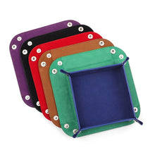 Foldable Storage Box Dice Tray PU Leather Folding Key Coin Storage Square Tray Dice Game for RPG DnD Table Board Games
