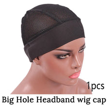 Gorro para peluca con diadema y banda de sujeción, gorros negros para confección de pelucas, gorro tipo domo de licela con banda ajustable.