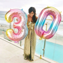 16/32/40 inch Big Size Rose Gold Sliver digital number Figure Foil balloons Adult Birthday Party Decoration Supplies Ballon