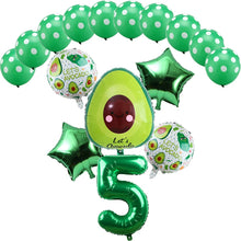16pcs Green Avocado Shaped Aluminum Foil Balloon Fruit Party Food Festival Children's Birthday Party Decoration Globos