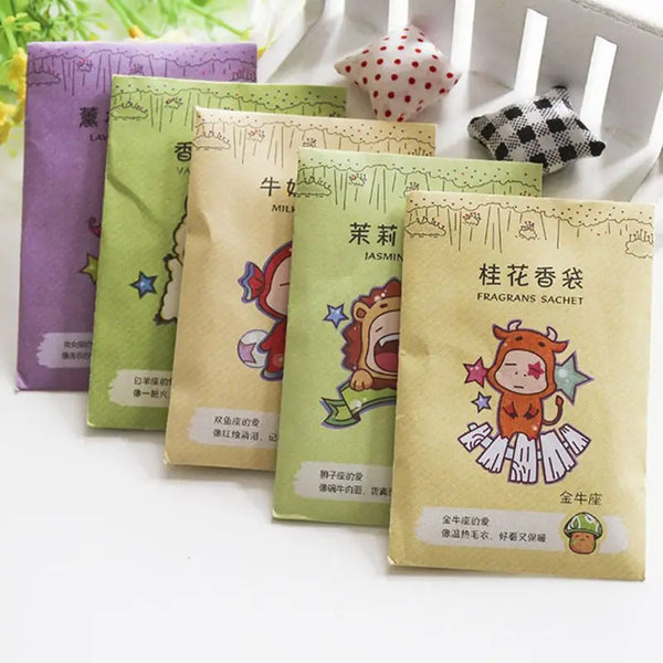 6x9cm Home Fragrance Sachet Bag Natural Grain Scented Wardrobe Deodorant Air Freshener Colorful Printed 12 Flavors F20 21