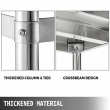 SucceBuy 4-Tier Stainless Steel Commercial Storage Rack Shelf for Kitchen Warehouse Garage Storing Kitchenware