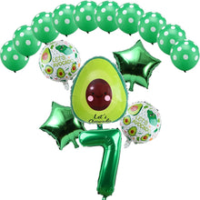 16pcs Green Avocado Shaped Aluminum Foil Balloon Fruit Party Food Festival Children's Birthday Party Decoration Globos