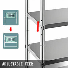 SucceBuy 4-Tier Stainless Steel Commercial Storage Rack Shelf for Kitchen Warehouse Garage Storing Kitchenware