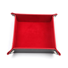 Foldable Storage Box Dice Tray PU Leather Folding Key Coin Storage Square Tray Dice Game for RPG DnD Table Board Games