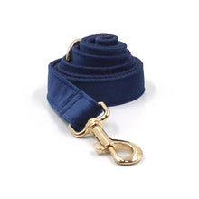 Deep Blue Velvet Personalized Dog Harness Luxury Designer Dog Collar Leash Set Bow Pet Collar with Walking Lead Pet Accessories