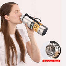 Termo de acero inoxidable de gran capacidad UPORS, botella de vacío portátil, vaso aislado con cuerda, 500/700/1000/1500 ml