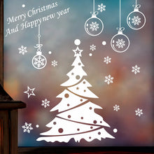 Christmas Tree Decoration Glass Windows Wall Stickers Snowflake Living Room Decals Festival Home Decor Happy New Year Wallpaper