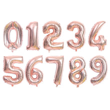 16/32/40 inch Big Size Rose Gold Sliver digital number Figure Foil balloons Adult Birthday Party Decoration Supplies Ballon