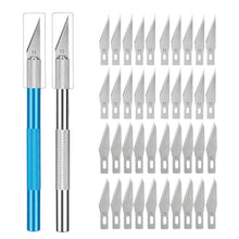 Engraving Non-Slip Metal Knife Kit + 40/10pcs #11 Blades Cutter Craft Knives for Mobile Phone PCB Repair Hand Tools