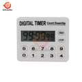 LCD Digital Kitchen Timer Square Kitchen Countdown Alarm Clock Sleep Stopwatch Clock Timer 12 Key For Cooking Baking Sports Game