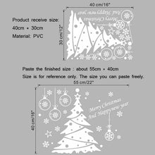 Christmas Tree Decoration Glass Windows Wall Stickers Snowflake Living Room Decals Festival Home Decor Happy New Year Wallpaper