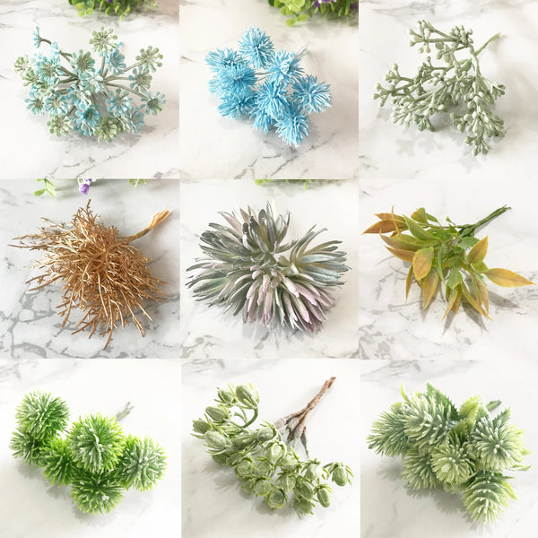 6pcs Artificial Plants Fake Grass Artificial Flowers for Home garland DIY Scrapbooking Wedding Christmas Decoration