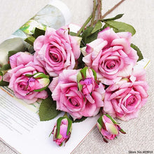 NEW Beautiful roses branch fleur silk Artificial flowers Wedding Decoration rose flores artificiales fake flowers