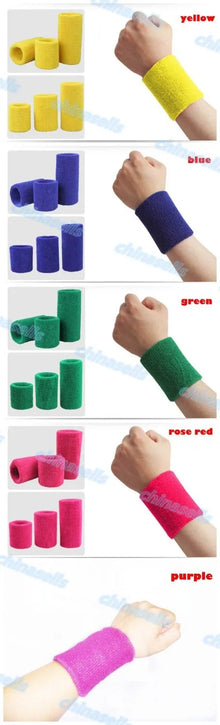 1pcs Sports Sweatband Cotton 15*8cm Terry Cloth Wrist Sweat Bands Tennis Fitness Basketball Wristband Wrist Support Protector