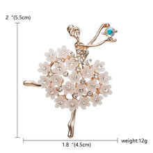 RINHOO Gymnastics Flower Dancer Crystal Brooches for Women Cute Pin Bijouterie High Quality Corsage Fashion Wedding Jewelry