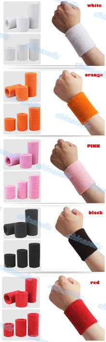 1pcs Sports Sweatband Cotton 15*8cm Terry Cloth Wrist Sweat Bands Tennis Fitness Basketball Wristband Wrist Support Protector