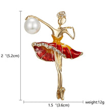 RINHOO Gymnastics Flower Dancer Crystal Brooches for Women Cute Pin Bijouterie High Quality Corsage Fashion Wedding Jewelry