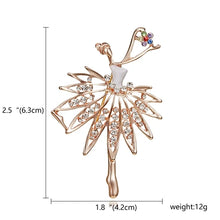 RINHOO Gymnastics Flower Dancer Crystal Brooches for Women Cute Pin Bijouterie High Quality Corsage Fashion Wedding Jewelry