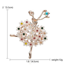 RINHOO Gymnastics Flower Dancer Crystal Brooches for Women Cute Pin Bijouterie High Quality Corsage Fashion Wedding Jewelry