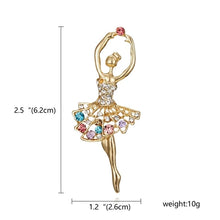 RINHOO Gymnastics Flower Dancer Crystal Brooches for Women Cute Pin Bijouterie High Quality Corsage Fashion Wedding Jewelry