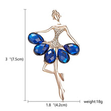 RINHOO Gymnastics Flower Dancer Crystal Brooches for Women Cute Pin Bijouterie High Quality Corsage Fashion Wedding Jewelry