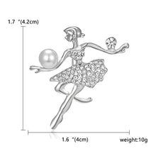 RINHOO Gymnastics Flower Dancer Crystal Brooches for Women Cute Pin Bijouterie High Quality Corsage Fashion Wedding Jewelry