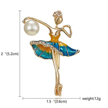 RINHOO Gymnastics Flower Dancer Crystal Brooches for Women Cute Pin Bijouterie High Quality Corsage Fashion Wedding Jewelry