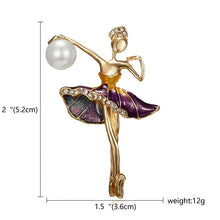 RINHOO Gymnastics Flower Dancer Crystal Brooches for Women Cute Pin Bijouterie High Quality Corsage Fashion Wedding Jewelry