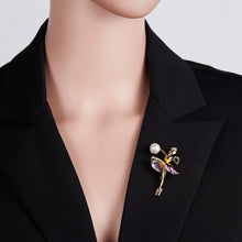 RINHOO Gymnastics Flower Dancer Crystal Brooches for Women Cute Pin Bijouterie High Quality Corsage Fashion Wedding Jewelry