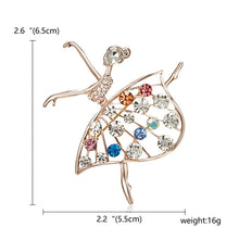 RINHOO Gymnastics Flower Dancer Crystal Brooches for Women Cute Pin Bijouterie High Quality Corsage Fashion Wedding Jewelry