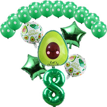 16pcs Green Avocado Shaped Aluminum Foil Balloon Fruit Party Food Festival Children's Birthday Party Decoration Globos