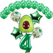 16pcs Green Avocado Shaped Aluminum Foil Balloon Fruit Party Food Festival Children's Birthday Party Decoration Globos