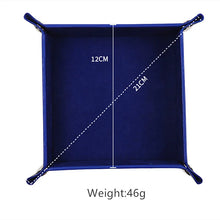 Foldable Storage Box Dice Tray PU Leather Folding Key Coin Storage Square Tray Dice Game for RPG DnD Table Board Games