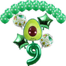 16pcs Green Avocado Shaped Aluminum Foil Balloon Fruit Party Food Festival Children's Birthday Party Decoration Globos