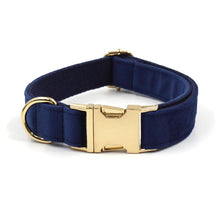 Deep Blue Velvet Personalized Dog Harness Luxury Designer Dog Collar Leash Set Bow Pet Collar with Walking Lead Pet Accessories