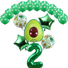 16pcs Green Avocado Shaped Aluminum Foil Balloon Fruit Party Food Festival Children's Birthday Party Decoration Globos
