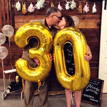 16/32/40 inch Big Size Rose Gold Sliver digital number Figure Foil balloons Adult Birthday Party Decoration Supplies Ballon