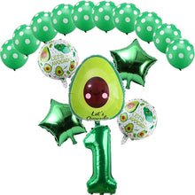 16pcs Green Avocado Shaped Aluminum Foil Balloon Fruit Party Food Festival Children's Birthday Party Decoration Globos