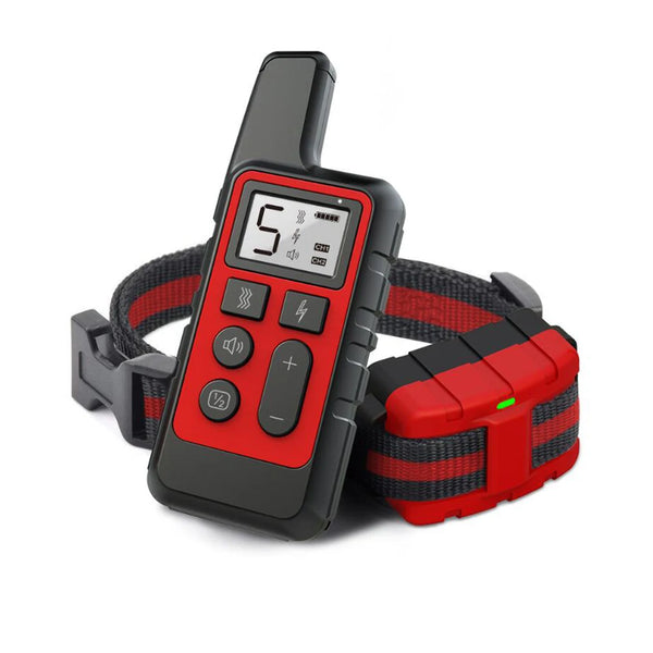 1 unidad de collar de adiestramiento para perros/dispositivo de entrenamiento para mascotas impermeable con control remoto portátil, función de pitido y descarga eléctrica